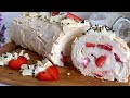 Meringue roll with Strawberries and Cream recipe