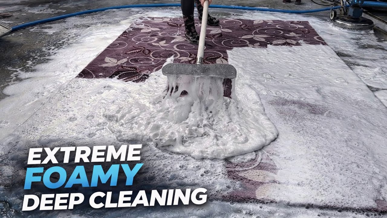 EXTREME FOAMY DEEP CARPET CLEANING | SATISFYING FRONT & BACK WASH
