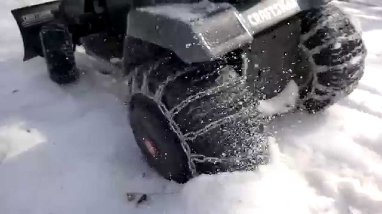 Craftsman LT4000, snow tire spin YouTube