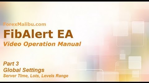 FibAlert Video Training Manual part 3 - Global Settings - ServerTime, Lots, Levels Range
