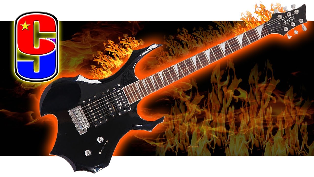 Black Glarry Cool Burning Fire Style Electric Guitar Christmas gift for Beginner Guitar Lover with Accessories Pack 