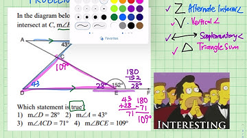 Alternate Interior Angles, Supplementary Angles,  Triangle Sum & Vertical angles