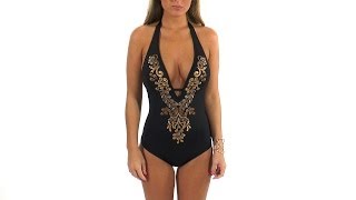 Laundry By Shelli Segal Ibiza Embroidered Maillot Swimoutlet