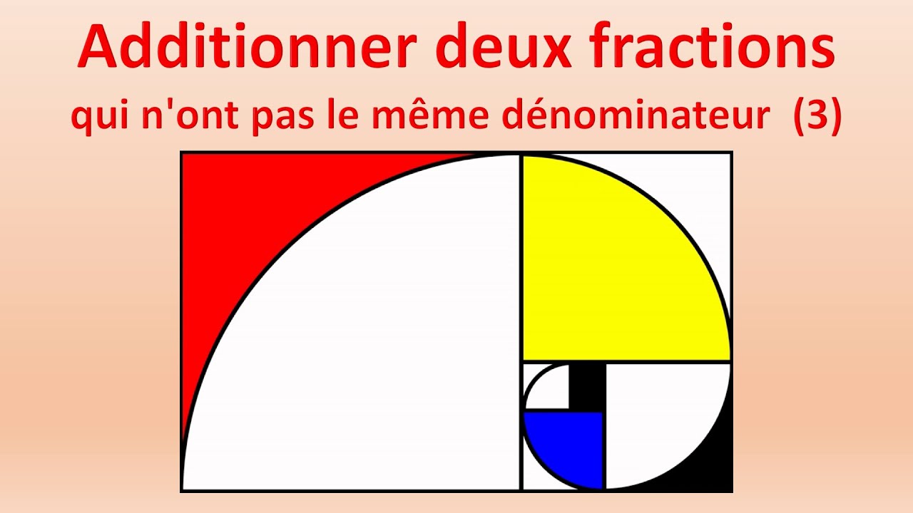 4️⃣ Additionner deux fractions qui n'ont pas le même dénominateur (3