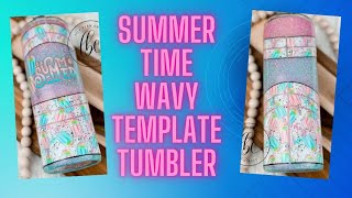 Summer Time Wavy Template Tumbler