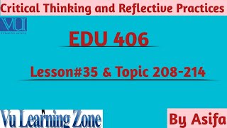 EDU406 short lecture#35 Topic 208-214Edu406 Final Term Lecture #virtualuniversity