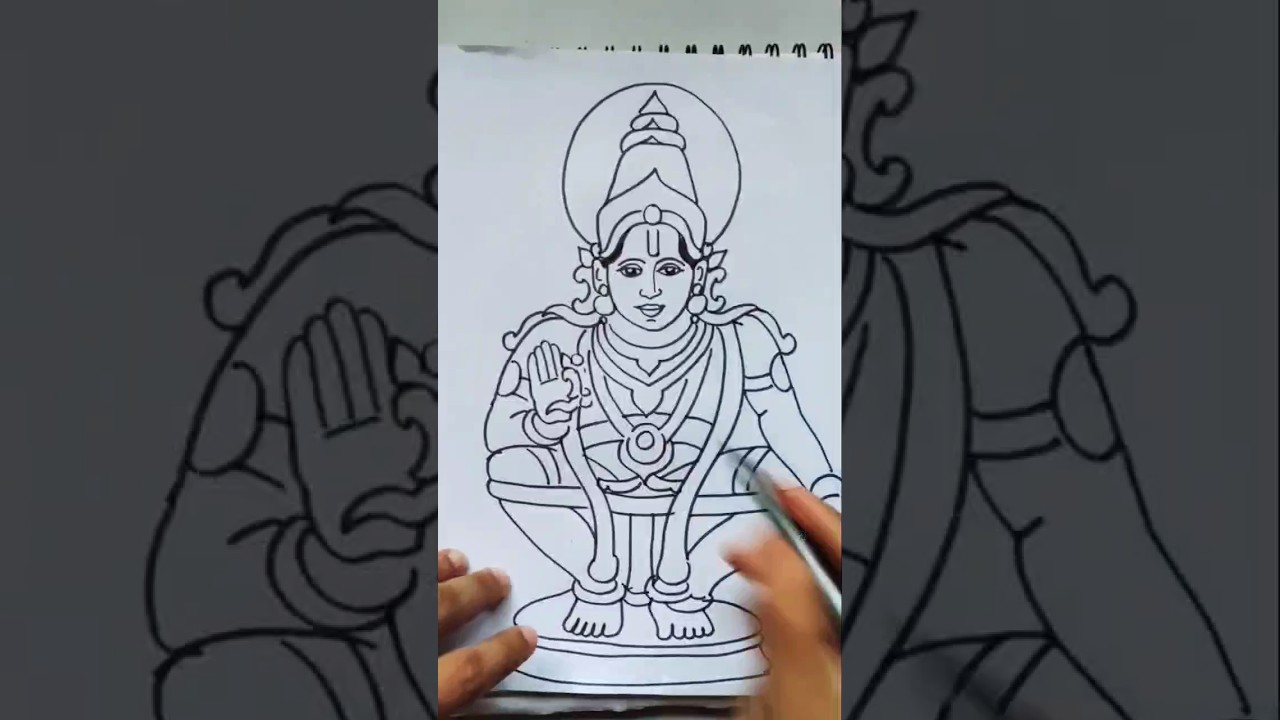 How to Draw Lord Ayyppa Color Drawing step by step - video Dailymotion