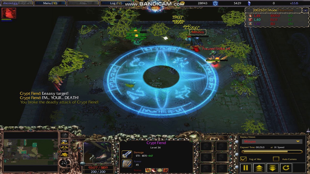 Warcraft 3 Tkok Crypt Fiend VX - Heartcore - YouTube