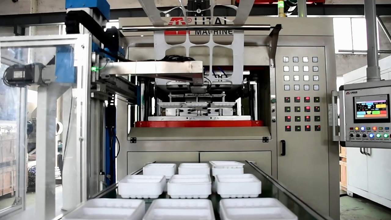 TQC series plastic thermoforming machine for making trays. YouTube