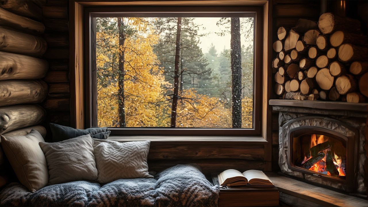 Escaping to a Cozy Reading Room in a Blizzard 🌨️ Smooth Lofi Jazz | Relaksasi Total