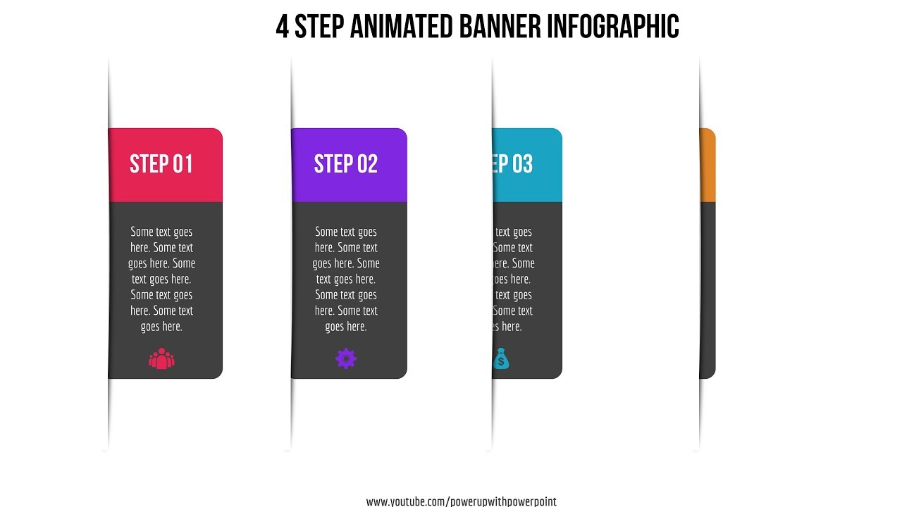 11.Create 4 step ANIMATED BANNER infographic|Powerpoint Animations|Graphic Design