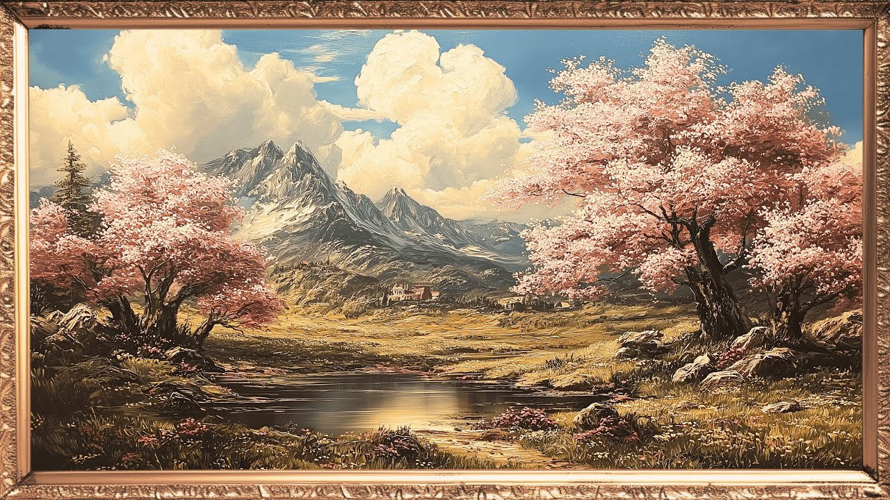 Cherry Blossom Valley | Spring Frame TV Art (No Music) | Romantic