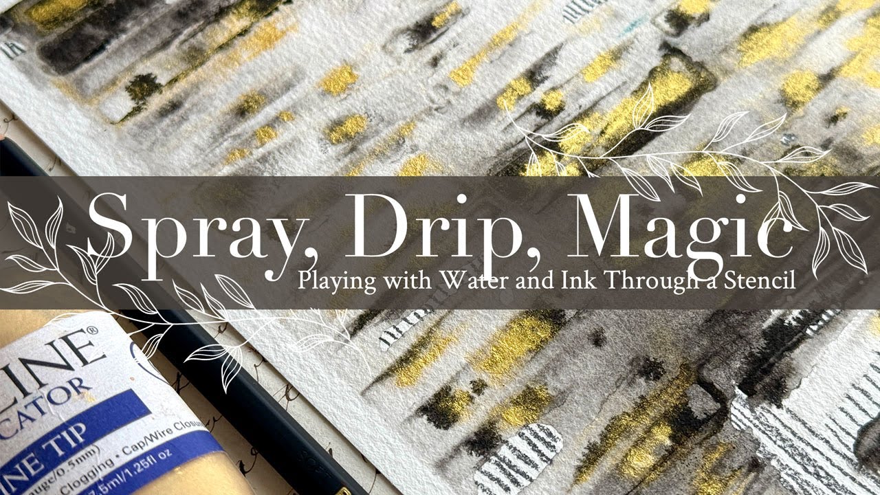 Spray, Drip, Magic: Playing with Water and Ink Through a Stencil - YouTube