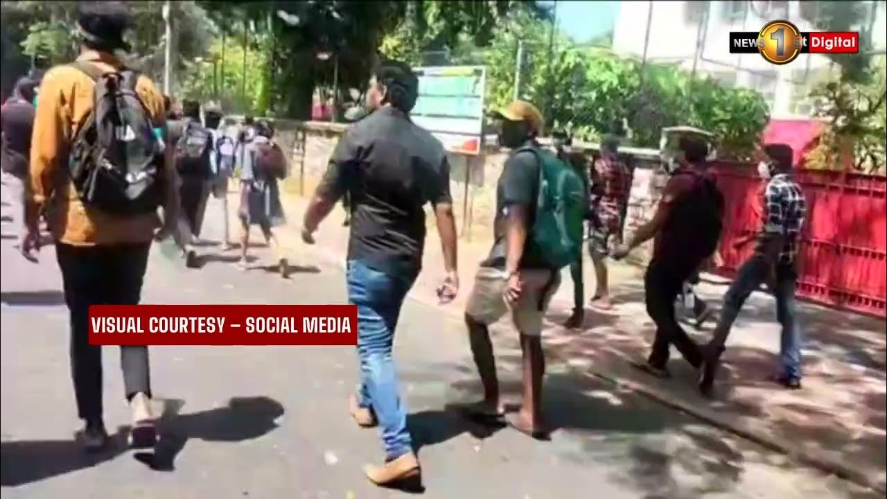 Protest underway in Flower Road, Colombo YouTube