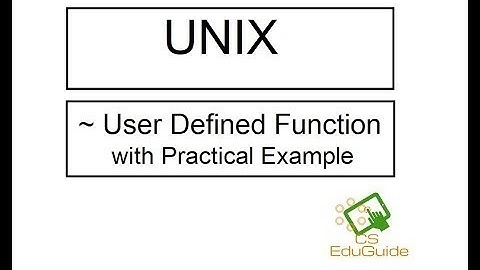 Online Class on UNIX User Defined Function with Practical Example