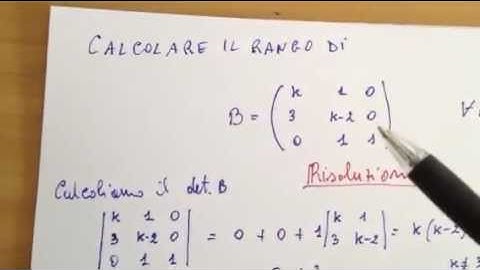 Rango di una matrice quadrata d