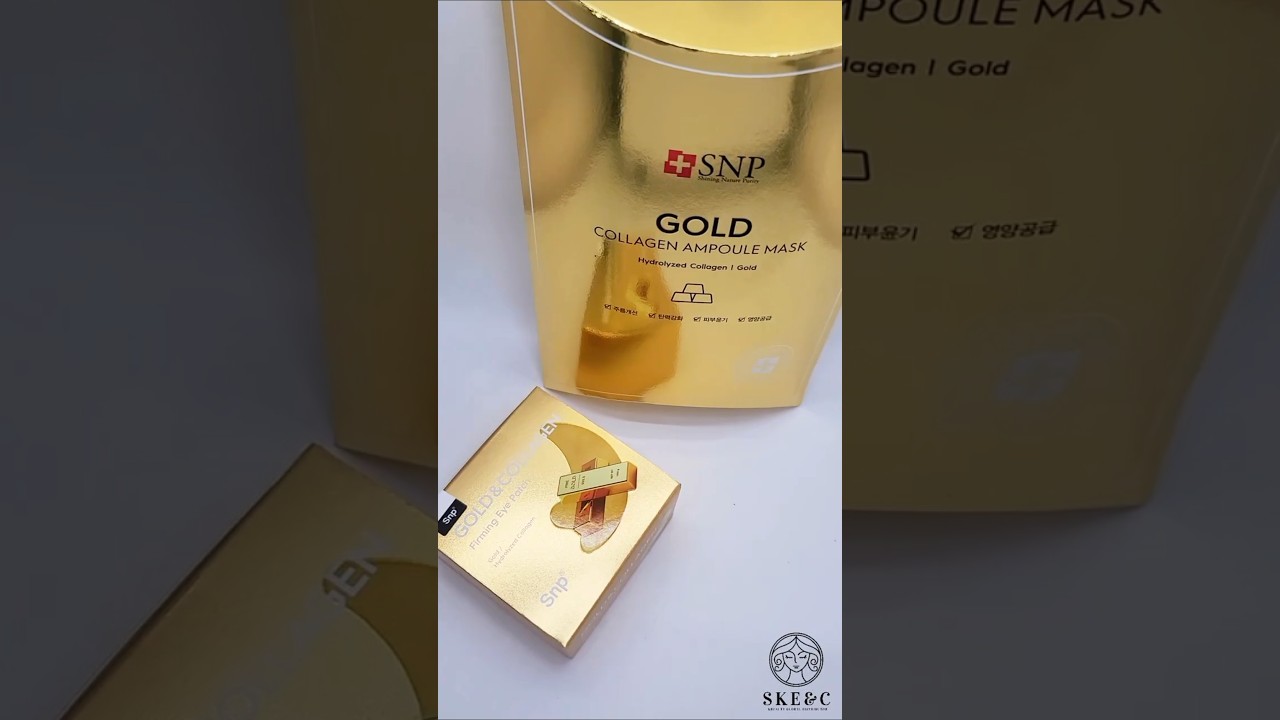 SNP Gold Collagen Ampoule Mask/10ct+Eye Patch(60 Patches/Jar)Wrinkle/Glow/3 Free