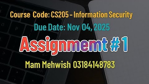 CS205 Assignment #1 Solution | Information Security | Due Nov 04, 2025 | Mam Mehwish