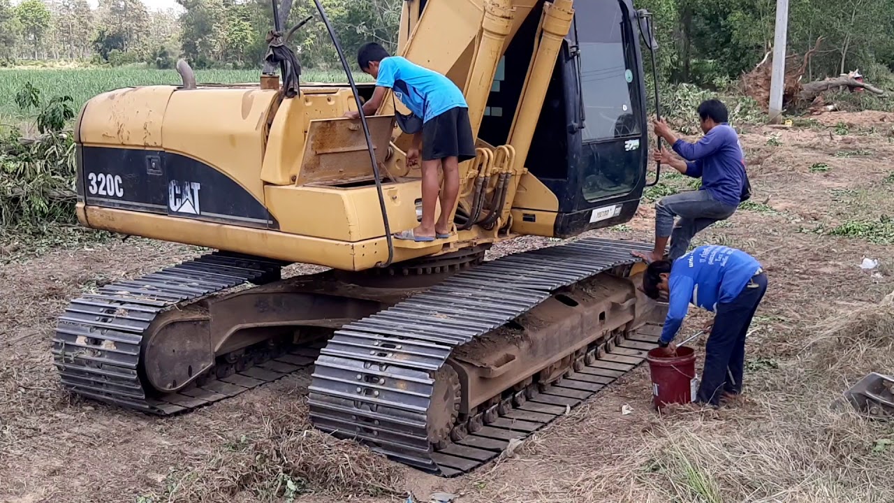 มาดูวิธีการอัด จาระบีดันล้อนำให้พี่ใหญ่ CAT320C  ก่อนที่จะลุยงานเคลียริ่งต้นไม้ excavator EP.6716