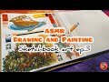Relaxing ASMR Drawing & Painting + Rain Sounds☔️Sketchbook art | #sketchbook #asmr #art #rainsounds