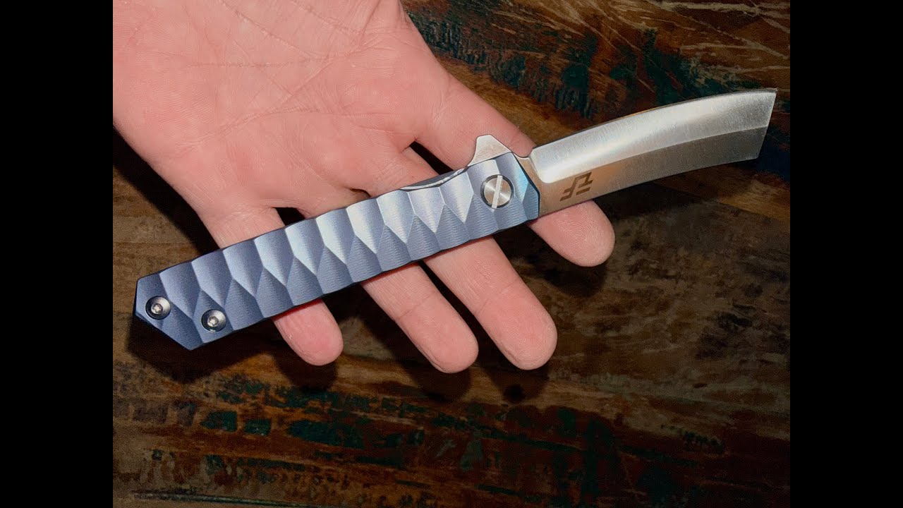 Eafengrow EF97  Folding Knife D2 Steel Blade Titanium Handle (blue)