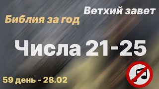 Библия за год | без музыки | день 59 | Числа 21-25 главы | план чтения Библии 2022