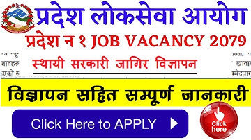 Pradesh 1 Lok Sewa Aayog Vacancy 2079 Online Job Application