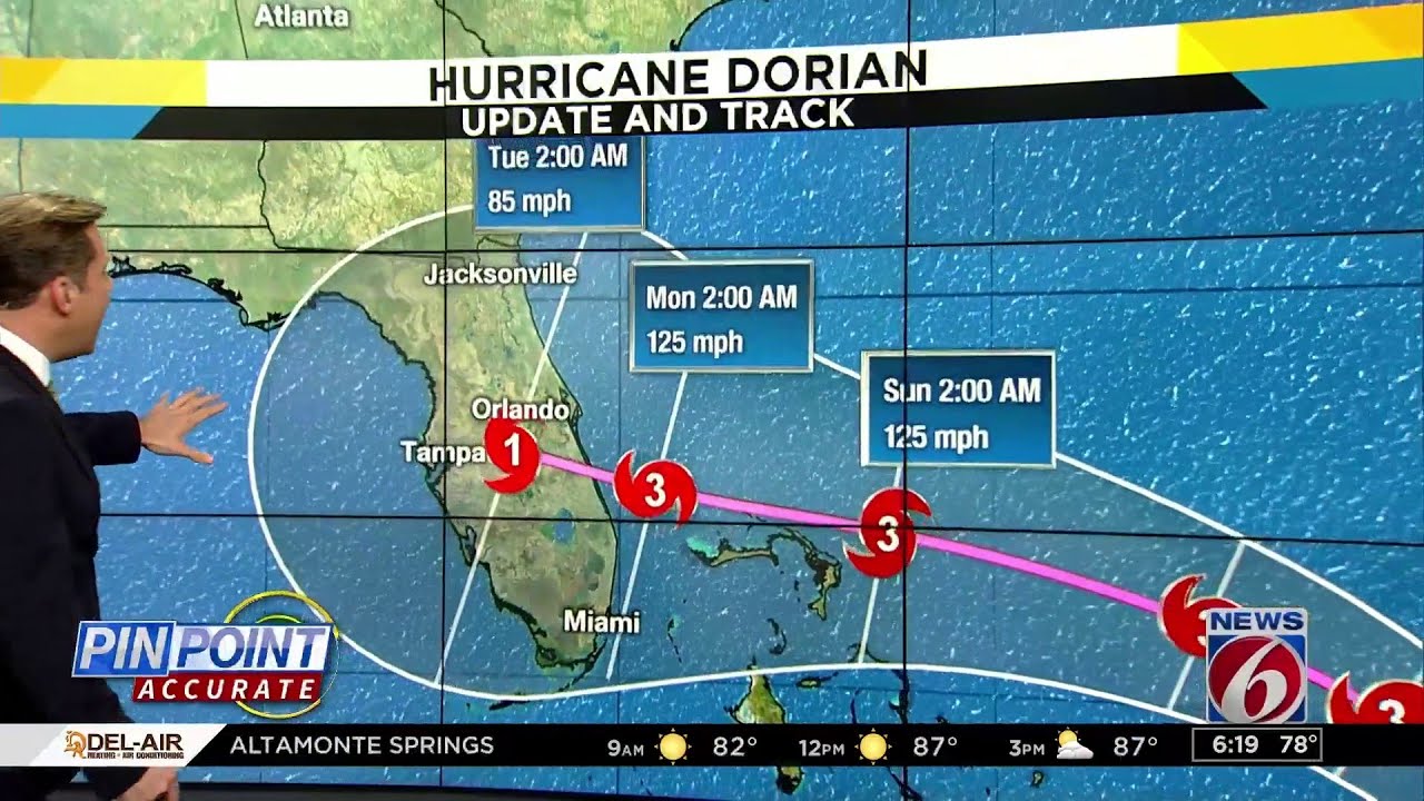 newspaper mockup Dorian still on path to Florida