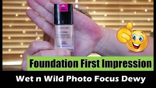 Wet n Wild Photo Focus Dewy Foundation in Shell Ivory | First Impression + Try-on