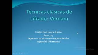 Método de cifrado: Vernam