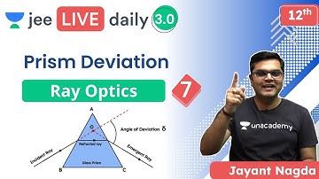 JEE 2022: Ray Optics 7 | Refraction | Prism Deviation | Unacademy JEE | JEE Physics | Jayant Nagda