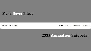 Navigation Menu Using HTML and CSS3 | Menu Hover Animation | Cool Menu Hover Effect | CSS Animation