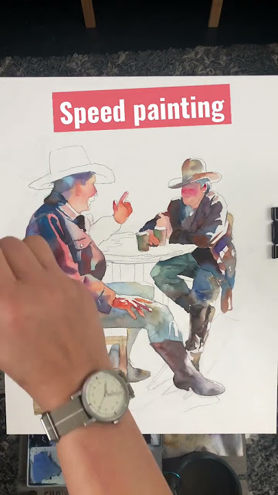 #watercolorpainting #timelapse #friendship #cowboyart using crescent boards