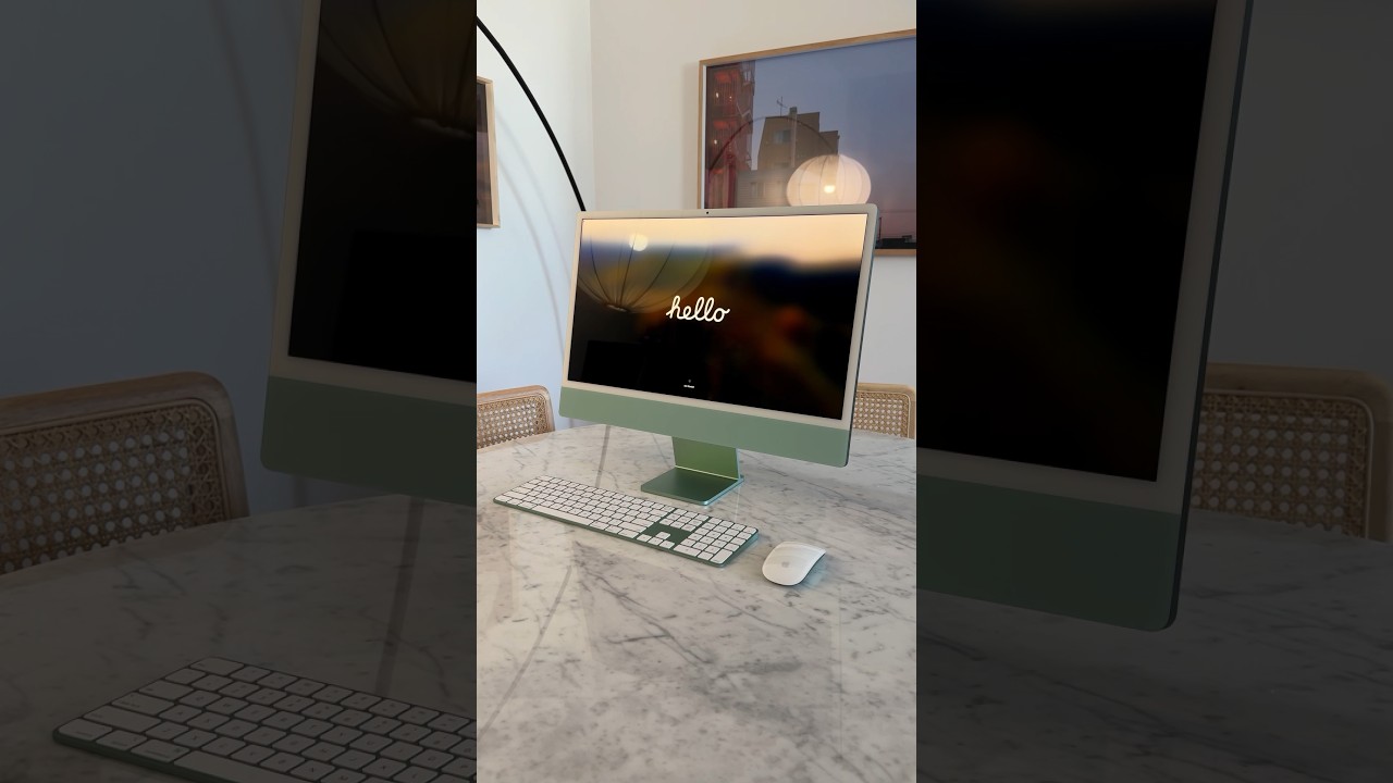 Green Apple iMac unboxing | ASMR unboxing | home office inspo