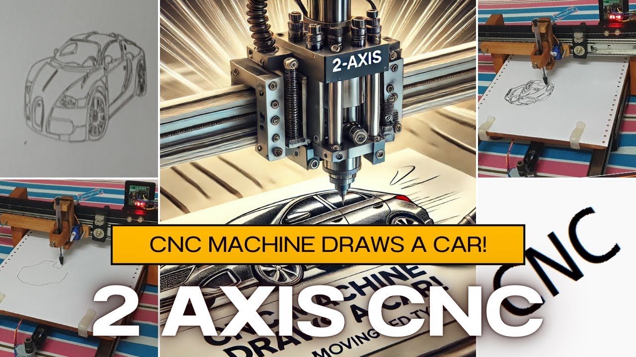 2 Axis CNC Machine Drawing a Car Moving Bed Type Precision Pen Plotter ...