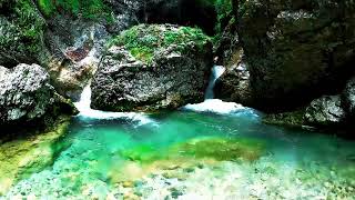 1HR Rocky Water Fall Ambience, Relaxing Water Fall Sounds. Music (152 HZ Solfeggio Frequency)