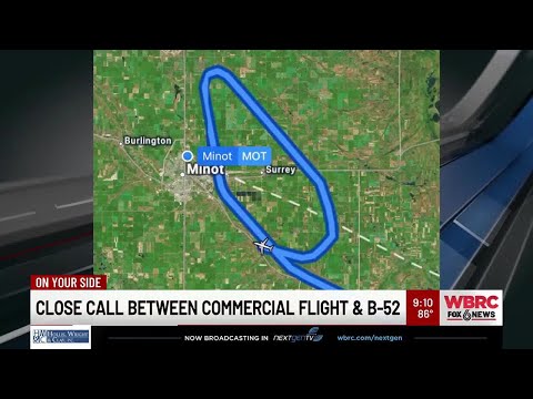 Close call between commercial flight, B-52