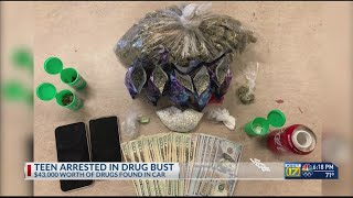 17-year-old arrested after large amount of drugs found during vehicle search