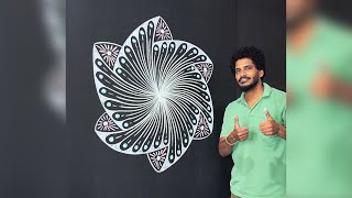 Flower Design || Line Art on Blackboard || Tutorial 