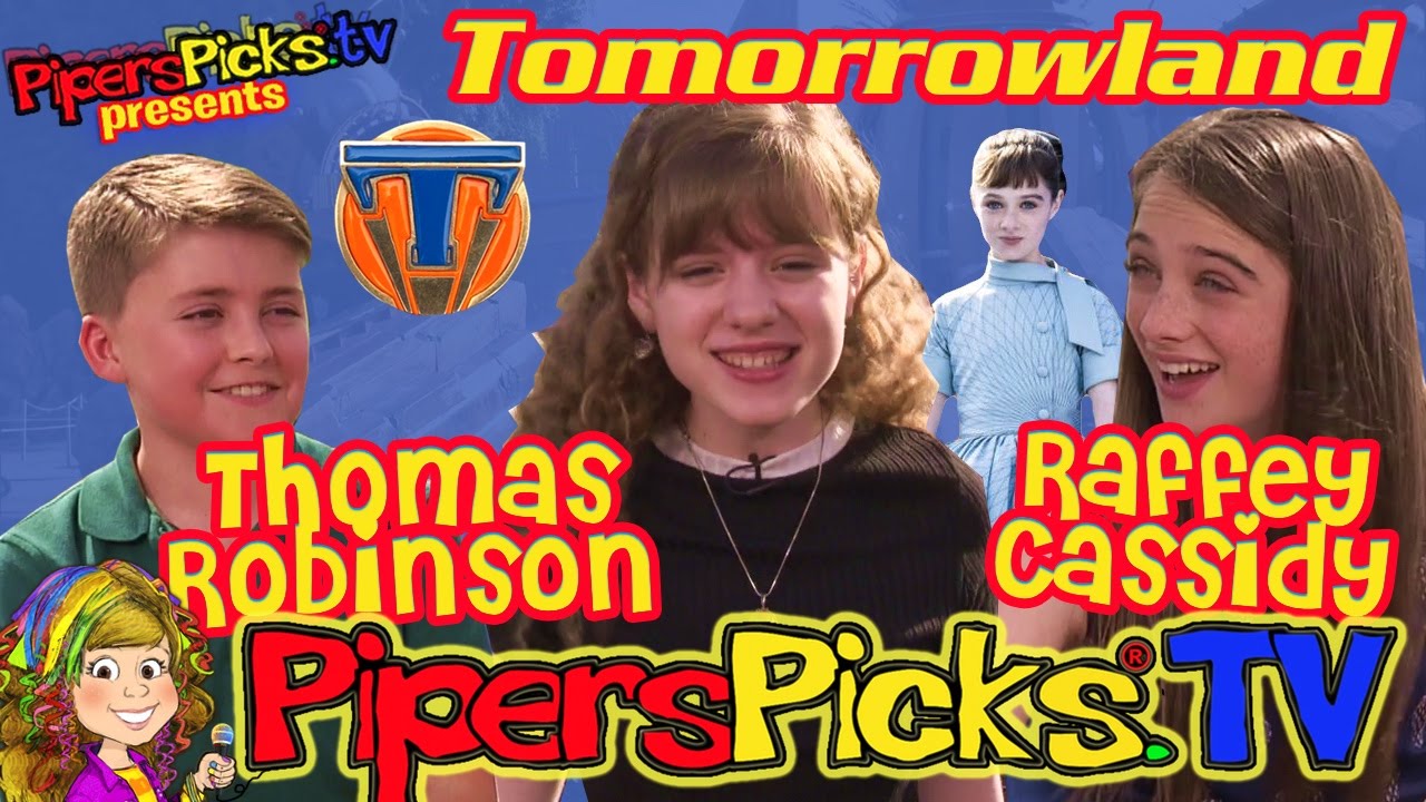 RAFFEY CASSIDY & THOMAS ROBINSON Talk Cute Co-Stars & Tomorrowland Pins & Blu-Ray in Disneyland