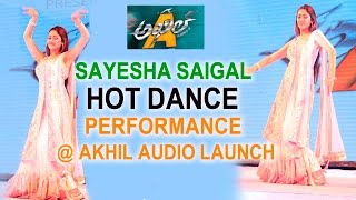 Sayesha Saigal Hot Dance Performance On Satge At Akhil Audio Launch