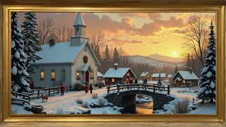 Cozy Winter Wonderland Screensaver | 7 Hour | Christmas Village Ambience | 4K TV Art Display ❄️