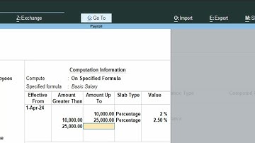 Payroll voucher Basic Salary TA DA HRA TDS PF calculation in Tally Prime@COMPUTEREXCELSOLUTION