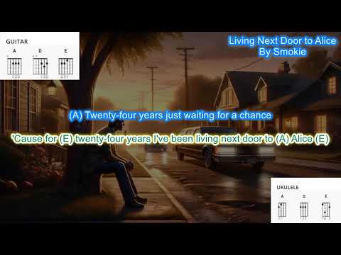 Living Next Door To Alice By Smokie Play Along With Scrolling Guitar Chords And Lyrics