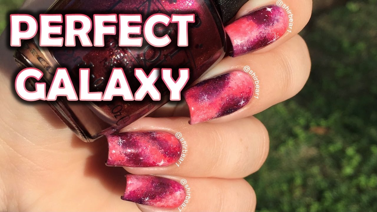 Blue GALAXY Nail Art - YouTube