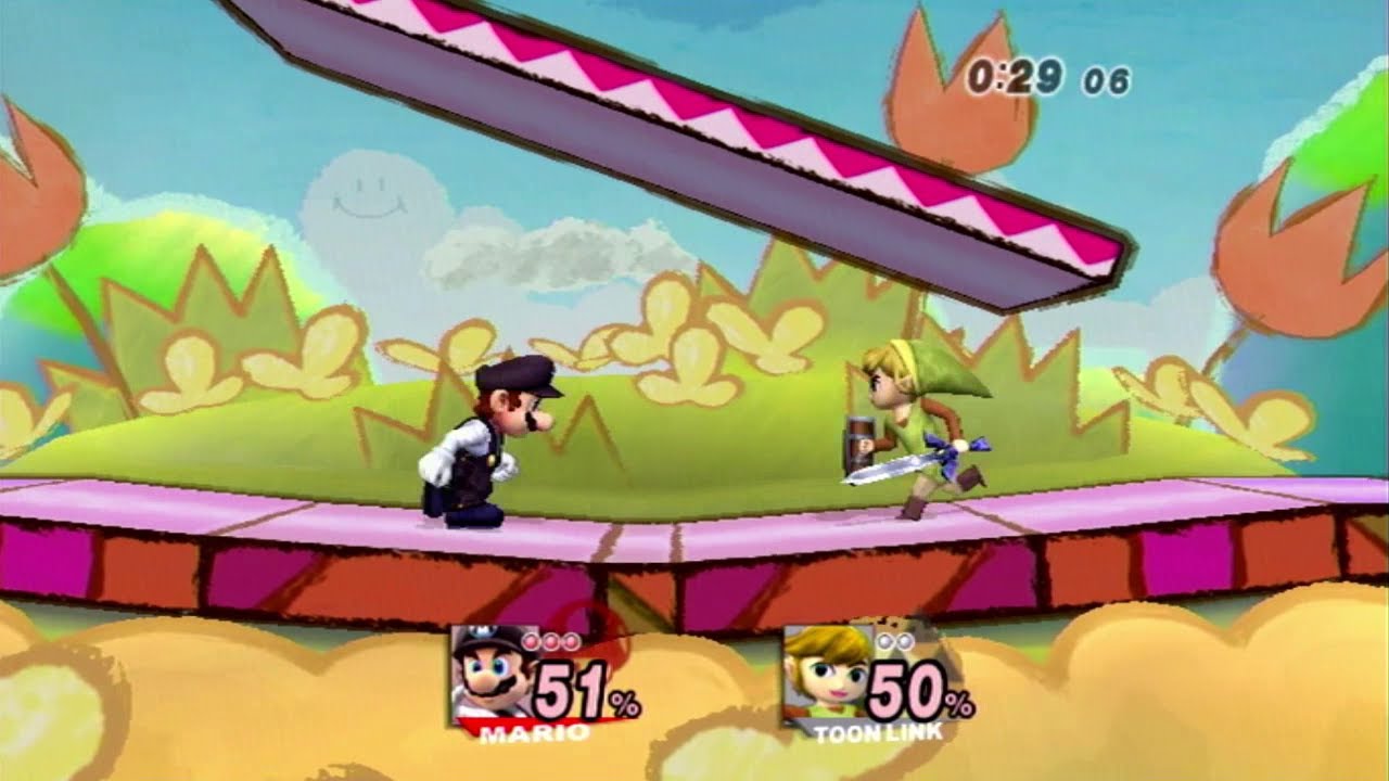 Super Smash Bros Brawl Mario VS Toon Link YouTube