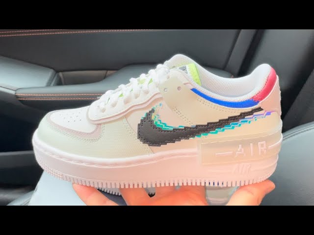 monstruo Dar a luz Profesor Nike Air Force 1 Shadow SE Pixel Swoosh Barely Green shoes - YouTube