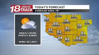 Information Seasonable temperatures to continue this week; chance for scattered showers and thunderstorms return Update