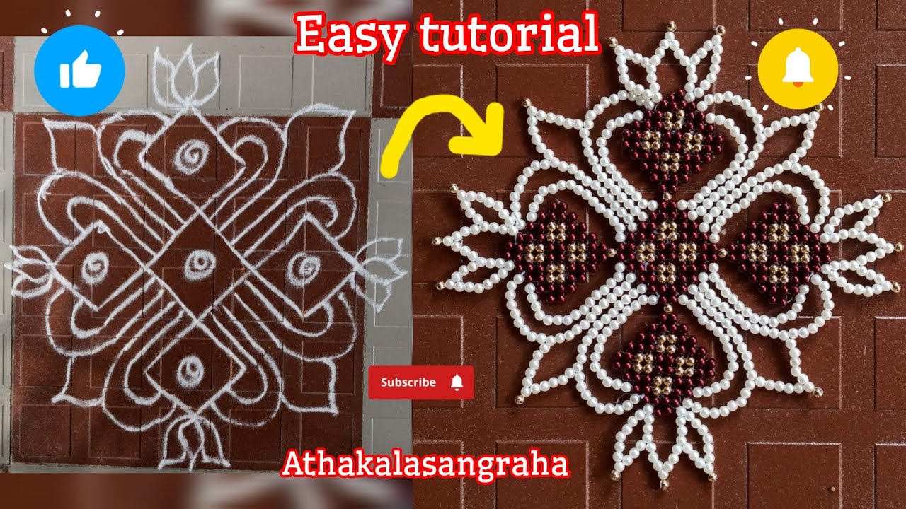 Traditional rangoli with beads 