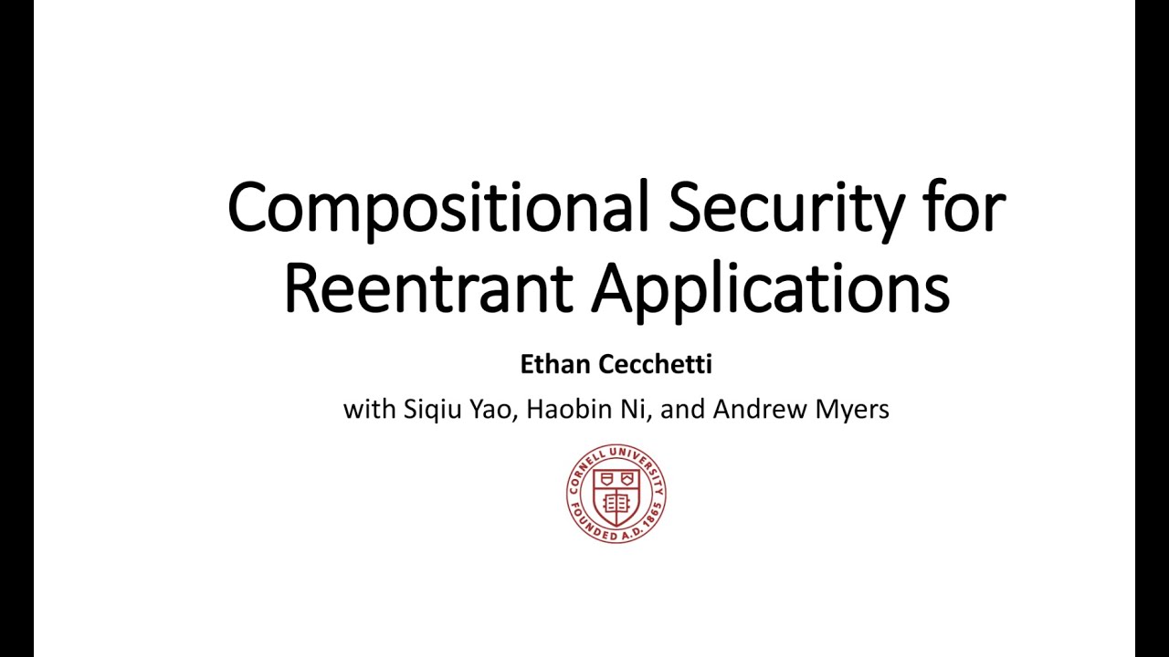 Compositional Security for Reentrant Applications